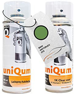 uniQum Spraydose Autolack + Klarlack für BMW MINTGRUEN 079 Autolack Reparatur 2x 400 ml