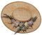 COSDREAMER Chapeau Victorien pour Femmes et Filles - Chapeau Plat à Fleurs Vintage (Beige)