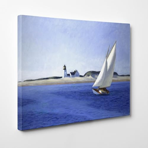 ShopArt - Gemälde mit Pinseleffekt Edward Hopper The Long Leg - Fine Art Druck auf Leinwand, hohe Auflösung, fertig zum Aufhängen (50 x 70 cm)