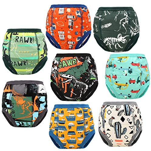 FLYISH DIRECT Potty Training Pants for Boys Toilet Training Pants Toddler Training Underwear Reusable Training Pants, 8 Packs, 6 Years