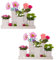 Jinfa Handgefertigte kleine Keramik Deko Blumenvasen Set aus 5 Vasen in weiß (2 Set)