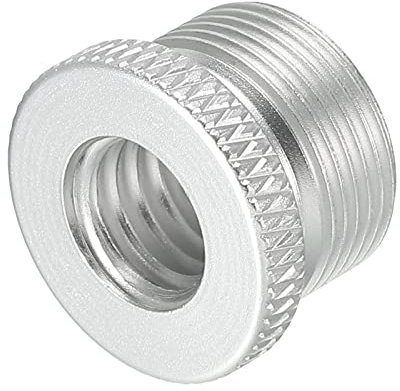 sourcing map Mic Stand Adapter 3/8 Female to 5/8 Male Thread Aluminum Alloy Mic Screw Adapter for Microphone Tripod Stand Silver