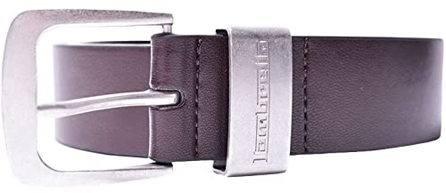 Lambretta Mens Leather Lined Silver Buckle Belt