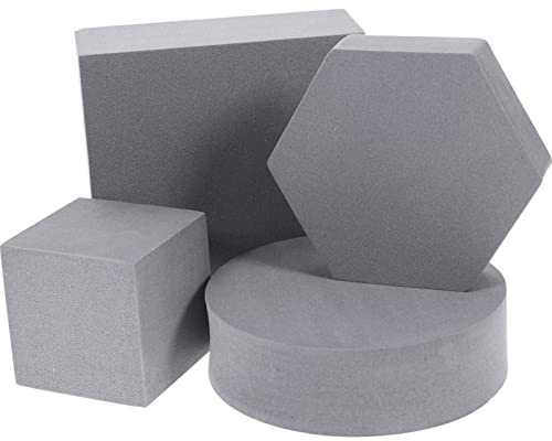 Parliky Geometric Cube Photo Props Set Foam Cube Cuboid Cylinder and Hexagon for Product Photography Photo Props for Jewelry Cosmetics Perfumes Flowers Small Item Shoots Desktop Background Accessory
