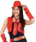 narrenwelt Kostüm Pailletten-Weste rot Damen Pailettenweste XL Karneval Party Silvester