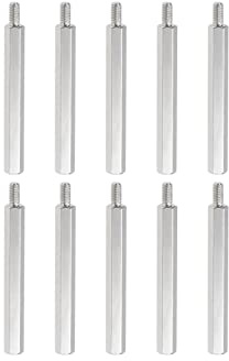 YOKIVE 10Stk M3 Standoff Schrauben Nickel Beschichtet Silber Ton 40mm+6mm | PCB Abstandshalter Halten Höhe Einheitlich Groß, Sechskant, Für Hauptplatine