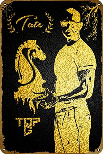 Andrew Tate Zitate TopG Retro 30,5 x 20,3 cm Metall-Blechschild für Wanddekoration – Vintage-Poster-Kunstwerk, Geschenke für Zuhause oder Büro, Straße, Tor, Bars, Club, Restaurants, Cafés