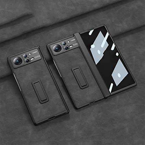 COQUE Custodia per Smartphone Xiaomi Mix Fold 2 con Pellicola in Vetro temperato Anti-Spy, Chiusura Magnetica Pieghevole, Supporto in Similpelle e Protezione Antiscivolo-Nero
