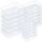 IBEQUEM 18 Pieces Mixed Sizes Rectangular Empty Mini Clear Plastic Organizer Storage Box Containers with Lids for Small Items and Other Craft Projects Jewellery and Pills (18)