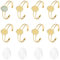 nbeads 8 Sets Oval Cabochon Armband Rohlinge, Manschette Armreif Tray Making Kit Goldene Lünette Blank Einstellungen Einstellbare Blank Dome Armband für DIY-Schmuck Machen, Tablett: 1.8x2.5cm