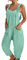 BRONG Salopette da Donna Tuta con Tasca Casual Sciolti Estate Pagliaccetto Senza Maniche con Le Spalline Salopette Regolabile Pantaloni con Pettorina Verde M