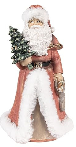 Clayre & Eef Figur Weihnachtsmann 23 cm Rot Polyresin Weihnachtsfiguren