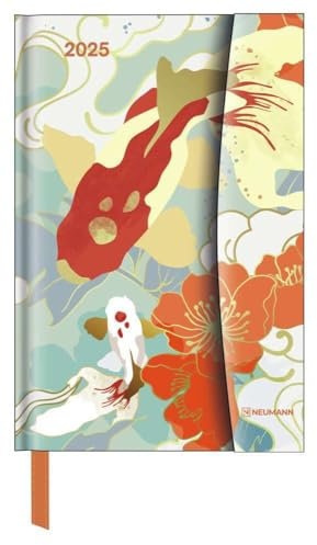N NEUMANNVERLAGE - Japanese Papers 2025 Diary, 10x15cm, Taschenkalender mit Magnetverschluss und Lesebändchen, Tasche für Visitenkarte