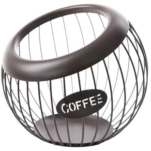 Kaffeekapselkorb, Kapsel-Organizer, Metall Aufbewahrung für K-Tassen und Espresso Pods, Großer Kapazität Dispenser für Theke und Kaffeebar
