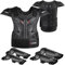 Motos Ropa Protectora Niños, JUSTDOLIFE 5 PCS Chaqueta Protectora de Moto para Niños de Pecho con Coderas y Rodilleras para Ciclismo Skateboarding Go-Karting (Negro)
