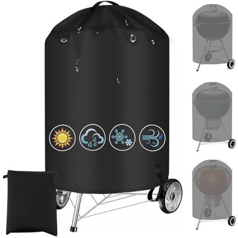 Aofesel Cubierta para barbacoa de bola, impermeable, redonda, impermeable, tejido Oxford 600D, cubierta para barbacoa de gas (φ63 x 88 cm)