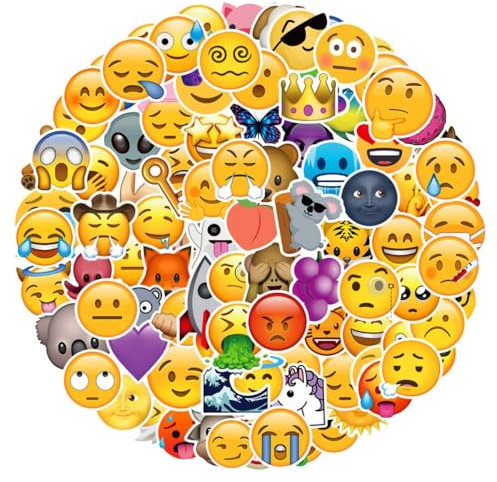 MHDAMAI Aufkleber,Emoticon Aufkleber 100PCS Lachgesichter Aufkleber für Handy Geschenkkarten Briefe Deko Basteln Witzige Smilies Sticker für Kinder Notebook Dekoration