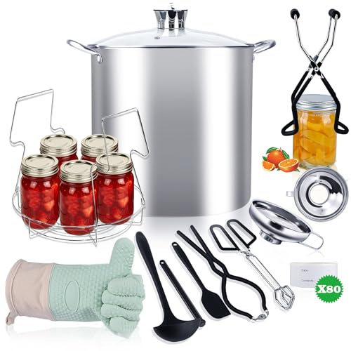 LINMAGCO Canning Supplies Starter Kit - Canning Pot, Water Bath Canner with Lid & Steam Canner with Rack