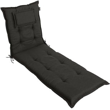 LILENO HOME Mar 1 Auflage für Rollliege und Strandliege Grau Anthrazit Y - Polsterauflage Gartenliege (188 x 60 x 8 cm)