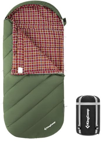 KingCamp Deckenschlafsack Freespace 250 Winter Schlafsack Breit Baumwolle -8°C Olive Green