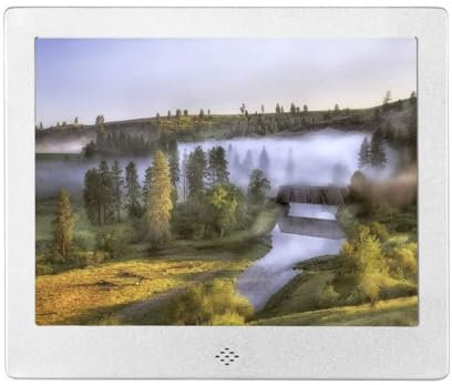Cadre Photo numérique, Cadre Photo numérique avec écran 8 Pouces 1024X768 Album d'images HD Support MP3 MP4 Video Player Clock Calendar avec télécommande, Rose, Cadeau Britannique