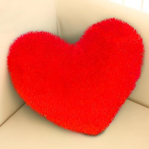 RANJIMA Herzkissen, Herz Kissen, Kuschelkissen Dekoratives Kissen Schmusekissen Flausch Plüsch Dekokisse, Love Zierkissen Aesthetic Geschenkidee Weihnachten Deko Kissen für Bett, Sofa, 38x48 cm