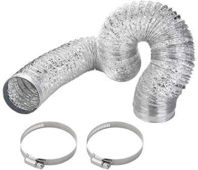 Tuyau d'aération flexible en aluminium avec colliers de serrage 60 mm de diamètre et 6 m de long