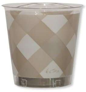 EX.TRA. Vasos de plástico a cuadros blanco pardo 300 cc 10 unidades
