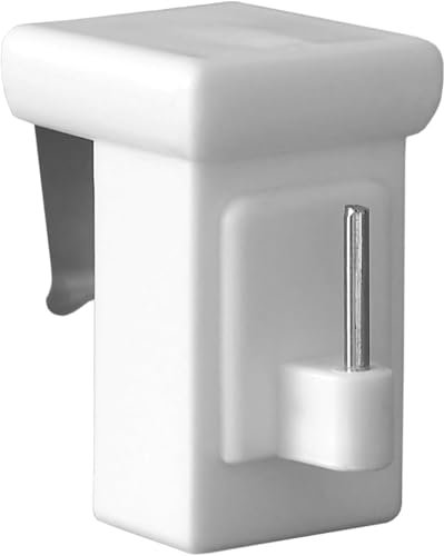 Lot de 10 Crochets pour Tringle à Rideaux en Plastique Ajustable sur Fenêtre pour Décoration - Blancs - Épaisseur de la fenêtre de 10-27 mm