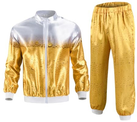 Generisch 80er Kostüm Jogginganzug Herren 90er Jahre Kleidung Herren Trainingsanzug Damen NEW KIDS Kostüme Blau L Ski KostüM Faschings Tshirt Herren