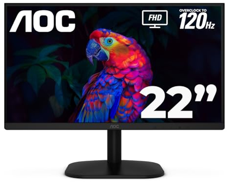 AOC 22B35HM23 Monitor LED Full HD de 22 Pulgadas (1920 x 1080) 120Hz, sincronización adaptativa, VGA y HDMI, sin Parpadeo, luz Azul Baja, Listo para HDR, VESA, Ajuste de inclinación, ecológico