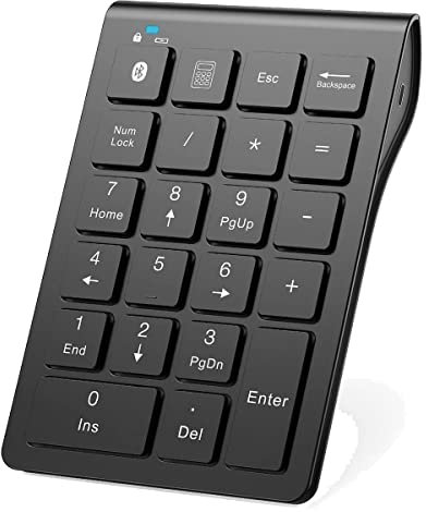 Daijianbin Teclado numérico inalámbrico Bluetooth de 22 teclas portátil delgado para ordenador portátil, PC, ordenador de sobremesa, portátil