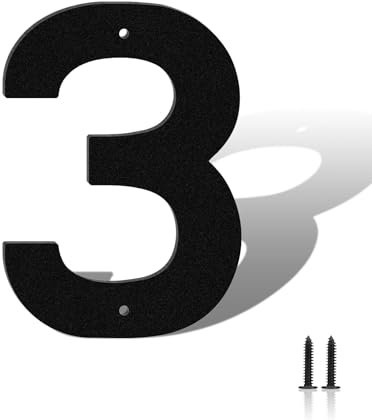 Höhe 20cm Hausnummer,wetterfest pulverbeschichtete Türnummer,Hausnummernschild aus massivem Stahl,schwarz lackierte Hausnummer für Ladenbeschilderung,Briefkasten,Garten,Hotel(3)