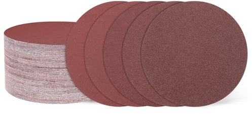 sourcing map 100 Pcs 150mm 6 Inch Sanding Disc 60/80/120/180/240/320/400/600/800/1000 Grit Hook and Loop Sandpaper Random Orbital Sander Pads for Woodworking Automotive Metal
