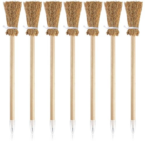12 Stück Hexenbesen Holzbleistifte Hexenbesen Bleistifte Kinder HB Holzbleist Besenstiel Hexen Besen Bleistift für Hexenparty Partysgeschenk Halloween Hexen Dekoration Holzbleistift Prop Schreiben