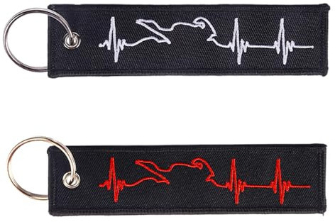 2 Bâtons du Porte-Clés Brodé, Porte-Clés Créatif Et Personnalisé, Bande-Annonce Simple Et Polyvalente, Chaîne De Clés De Moto.