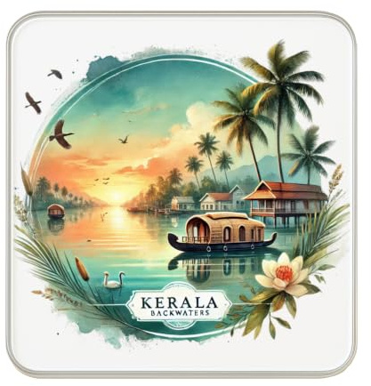 Kerala Backwaters, India Fridge Magnet – Travel Souvenir Gift Magnet