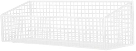 Hanging Wall Basket Metal Hanging Rack Wall Mount Pantry Organizer Rack Fruit Wire Basket for Kitchen Onion Potato Vegetable (White S)
