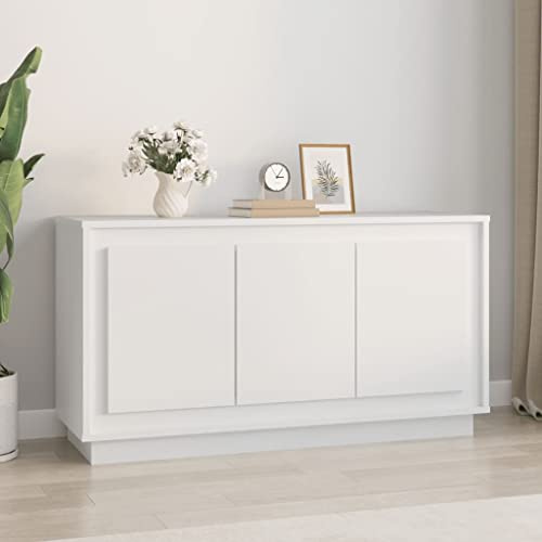 Tomostar Buffet Cuisine, Buffet Bas Meuble de Rangement Salon Blanc 102x35x55 cm Bois d'ingénierie
