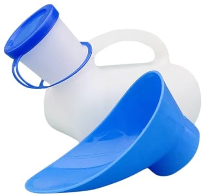 Urinalflasche mit Deckel 1000ml Pe 1 Satz für Damen und Herren | Leckfest, ein Stück Spritzgegossen, Hohe Druckfestigkeit, 1000-ml Ausführung, Körpernahe Form