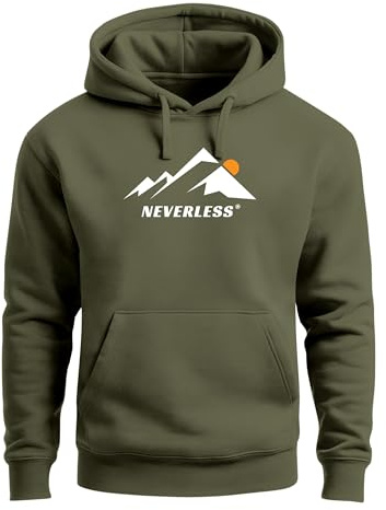 Neverless® Hoodie Herren Print Mountain Grafik Print Kapuzen-Pullover Männer Fashion Streetstyle