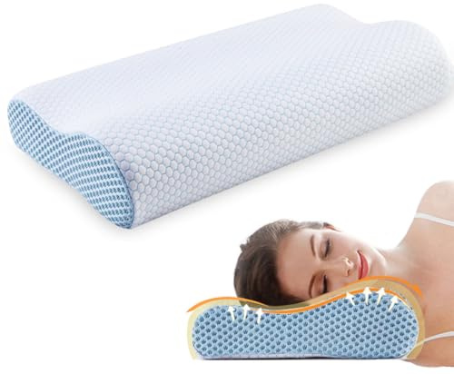 Ecosafeter 2026 New Upgrade Memory Foam Pillow- Cervical Orthopedic Deep Sleep Neck Pillow -Superior Comfort for Neck Shoulder Pain Sleeping with Cooling Pillowcase