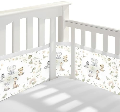 Guyisile 2 Stück Bettumrandung Babybett,Waschbarer,340cmx30cm + 160cmx30cm | 3D-Mesh Bettumrandung Nestchen Breathable 4-Seitiges Netzfutter für Kinderbetten-Verstellbar,Trennnetz bett Abnehmbar