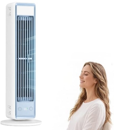 Rafraîchisseur d'air portable économe en énergie, climatiseur portable sans tuyau d'évacuation, ventilateur sans pales économique, 3 vitesses, refroidissement écologique pour la maison