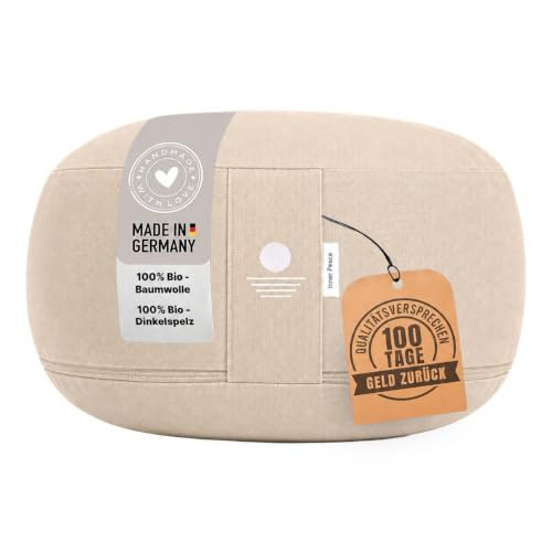 Inner Peace Yogakissen Meditationskissen aus 100% Bio Baumwolle und mit Bio Dinkelfüllung | Yogakissen Rund, Yoga Sitzkissen, Yogakissen Meditationskissen, Sitzkissen Yoga, Meditation Cushion