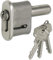 DOM Schiebetor-Zylinderverschluss, Aluminium/Messing vernickelt matt, Nickel matt mit integriertem Profilzylinder, Silber, Türschloss, Schiebetor-Verschluss, 80085031, 2076558031