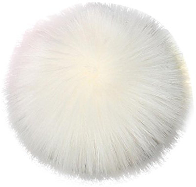 Fulltime®DIY Faux Renard Fourrure Peluche Pompon Ball pour Les Chapeaux à Tricoter (Blanc)