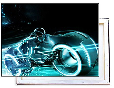 Unified Distribution Tron Autorennen - 80x60 cm - Bilder & Kunstdrucke fertig auf Leinwand aufgespannt und in erstklassiger Druckqualität