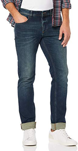 camel active Herren Regular Fit 5-Pocket Jeans aus Baumwolle Dunkelblau, menswear-33/32