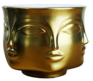 Modern Ceramic Flower Pot Vase Dora Maar Musa Jonathan Adler Decoration Head Figure Design - Gold